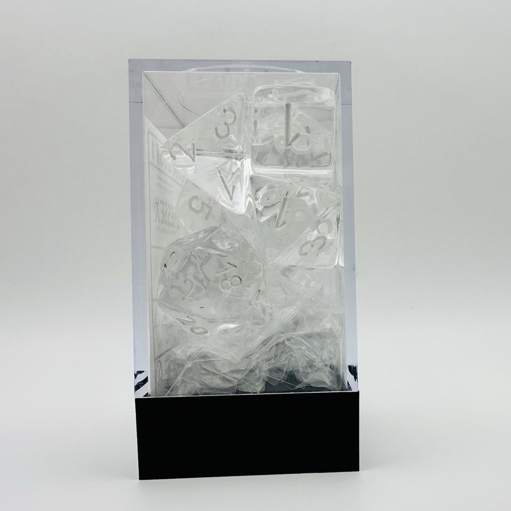 Chessex‎ Translucent Clear/White Polyhedral 7-Die Set CHX 23071 New